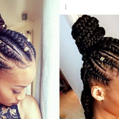 Criss-Crossed Braids With Feed-In Cornrows (Photo 9 of 15)
