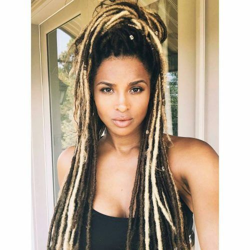 Blonde Faux Locs Hairstyles With Braided Crown (Photo 9 of 20)
