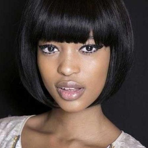 Bob Hairstyles For Black Women With Sleek Bangs (Photo 6 of 15)
