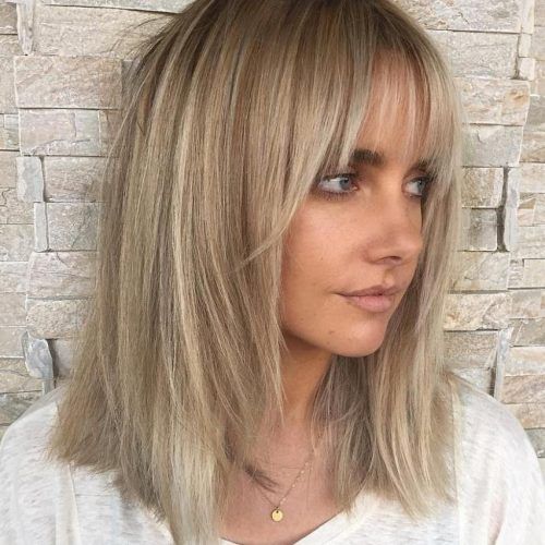 Blonde Lob Hairstyles With Sweeping Bangs (Photo 8 of 20)