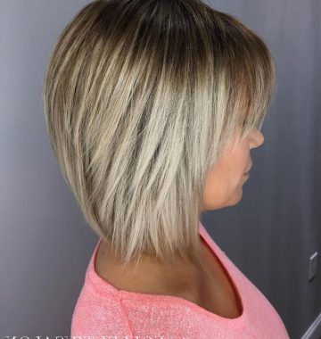 Bronde Bob with Highlighted Bangs