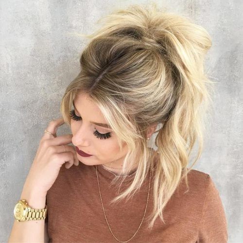 Lustrous Blonde Updo Ponytail Hairstyles (Photo 11 of 20)