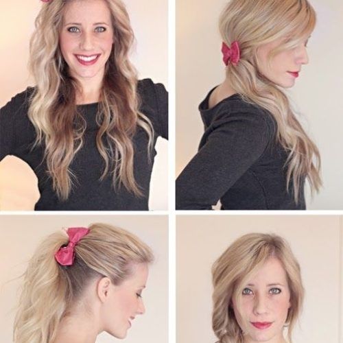 Thin Double Braids With Bold Bow (Photo 11 of 15)