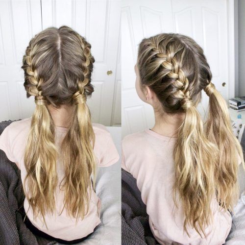 Romantic Curly And Messy Two French Braids Hairstyles (Photo 1 of 15)
