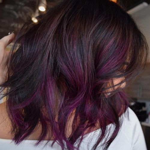 Purple And Black Medium Hairstyles (Photo 3 of 20)