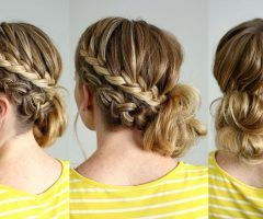 15 Collection of Side Bun with Double Loose Braids