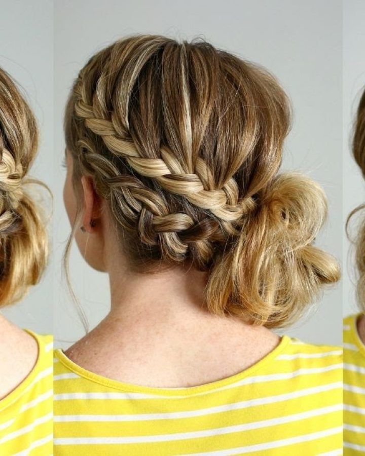 15 Collection of Side Bun with Double Loose Braids