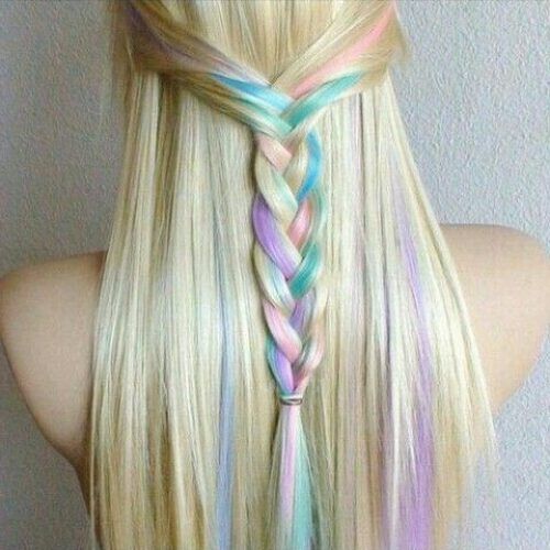 Pastel Rainbow-Colored Curls Hairstyles (Photo 12 of 20)