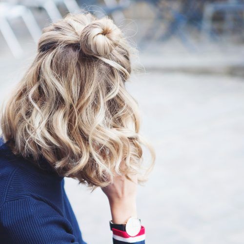 Sleek French Knot Hairstyles With Curls (Photo 13 of 20)
