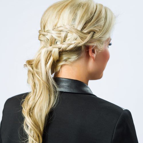 Blonde Ponytails With Double Braid (Photo 12 of 20)