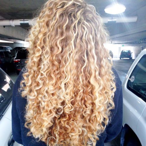 Curls And Blonde Highlights Hairstyles (Photo 2 of 20)