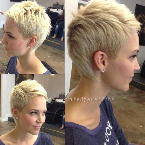 Blonde Pixie Haircuts With Curly Bangs (Photo 17 of 20)