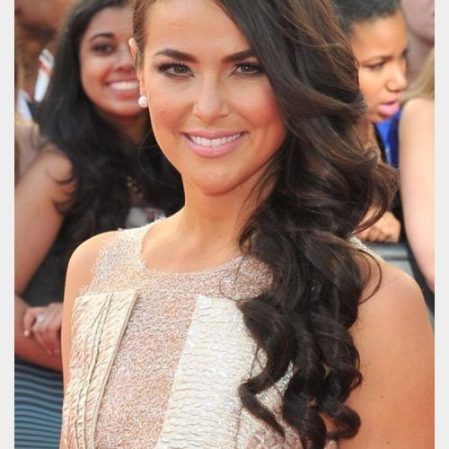 Side Swept Brunette Waves Hairstyles For Prom (Photo 19 of 20)