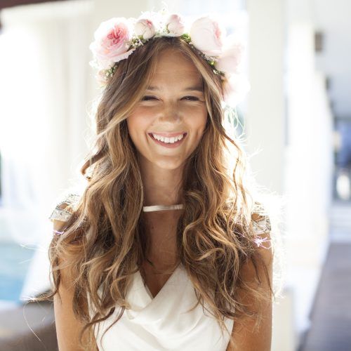 Flower Tiara With Short Wavy Hair For Brides (Photo 18 of 20)