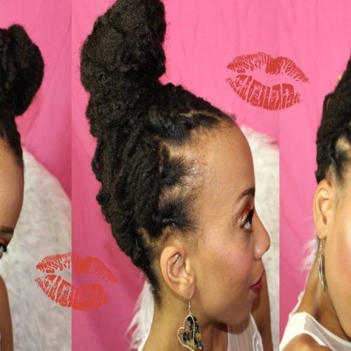 Top-Knot Ponytail Braids With Pink Extensions (Photo 10 of 15)