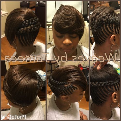 Braided High Bun Hairstyles With Layered Side Bang (Photo 1 of 20)