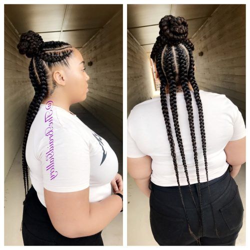 Long And Big Cornrows Under Braid Hairstyles (Photo 6 of 20)