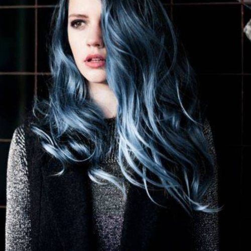 Black And Denim Blue Waves Hairstyles (Photo 8 of 20)