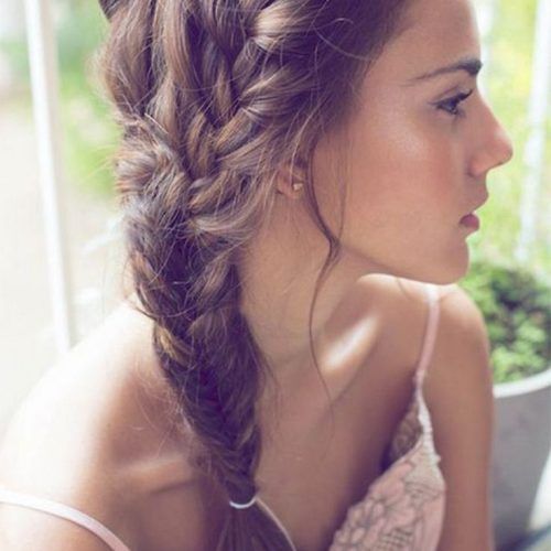 Diagonal Braid And Loose Bun Hairstyles For Prom (Photo 4 of 20)