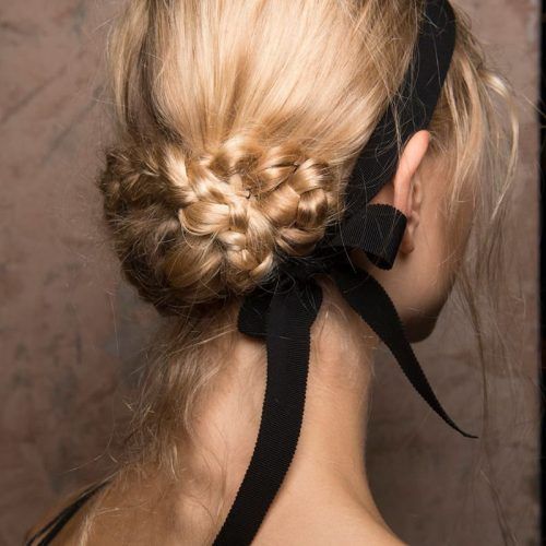 Loosely Tied Braided Hairstyles With A Ribbon (Photo 7 of 20)