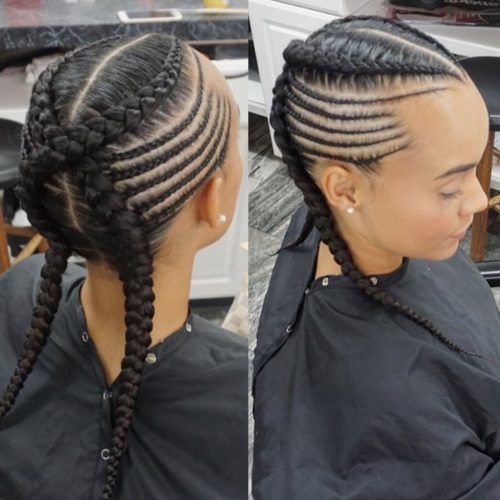 Criss-Crossed Braids With Feed-In Cornrows (Photo 15 of 15)