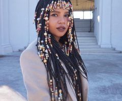 15 Best Ideas Cleopatra-style Natural Braids with Beads