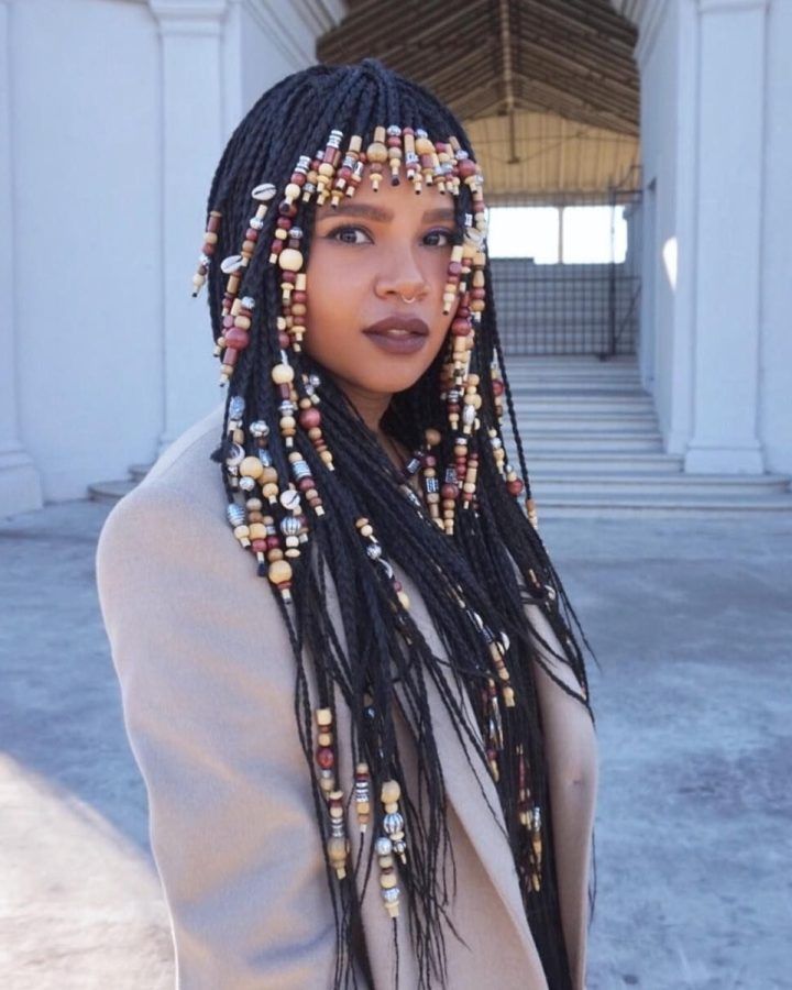 15 Best Ideas Cleopatra-style Natural Braids with Beads