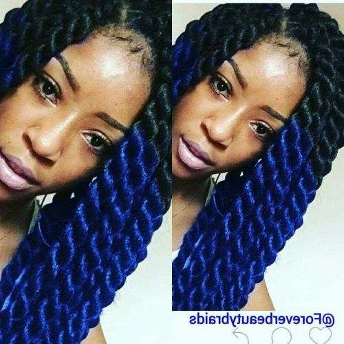 Blue Twisted Yarn Braid Hairstyles For Layered Twists (Photo 13 of 20)