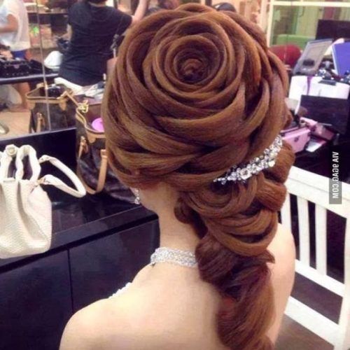 Rolled Roses Braids Hairstyles (Photo 13 of 20)