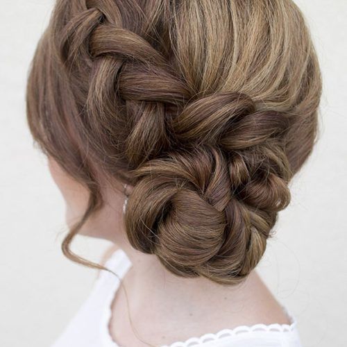 Diagonal Braid And Loose Bun Hairstyles For Prom (Photo 9 of 20)