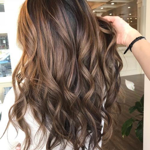 Curly Golden Brown Balayage Long Hairstyles (Photo 8 of 20)