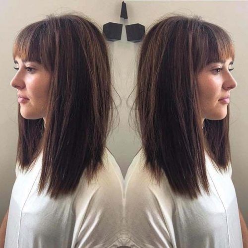 Blunt Lob Haircuts With Straight Bangs (Photo 1 of 20)