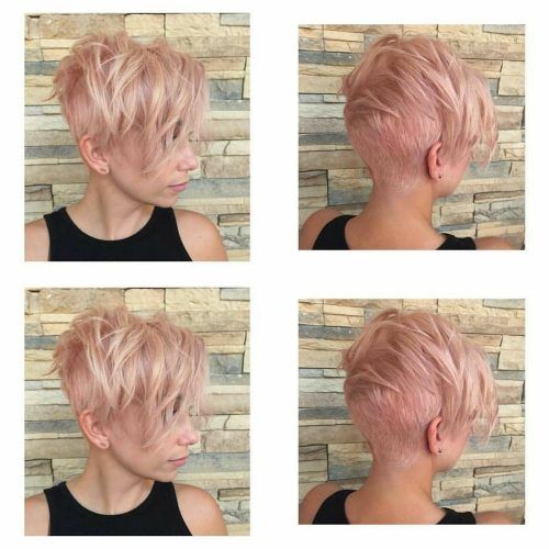 Edgy Textured Pixie Haircuts With Rose Gold Color (Photo 13 of 20)