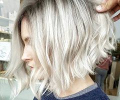 20 Collection of Angled Wavy Lob Blonde Hairstyles