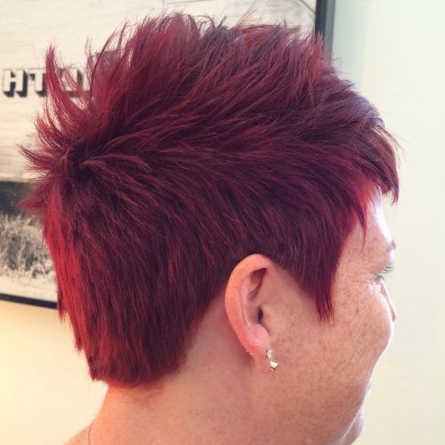 Vibrant Red Mohawk Updo Hairstyles (Photo 7 of 20)