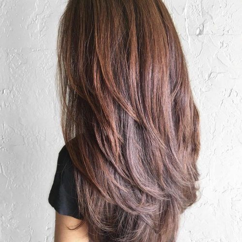 Reddish Brown Hairstyles With Long V-Cut Layers (Photo 1 of 20)