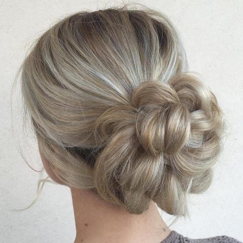 Floral Bun Updo Hairstyles (Photo 10 of 20)