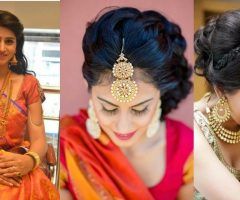 15 Collection of Wedding Reception Hairstyles for Saree