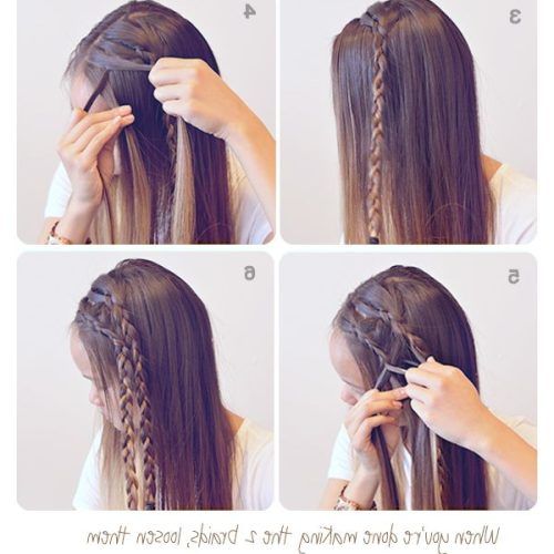 Double Braided Look Wedding Hairstyles For Straightened Hair (Photo 4 of 20)