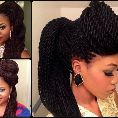 Black Layered Senegalese Twists Pony Hairstyles (Photo 12 of 20)