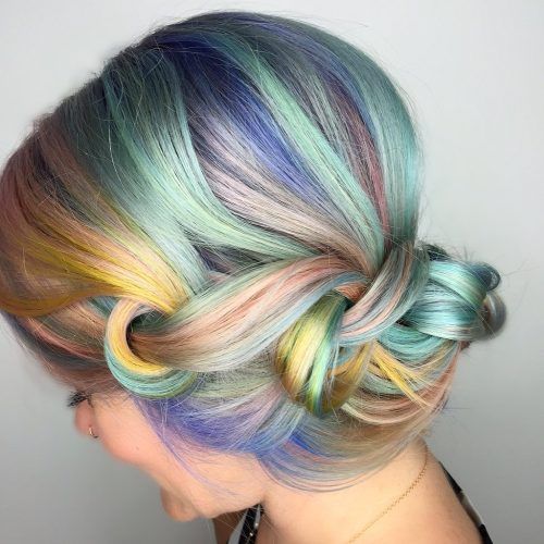 Pastel Rainbow-Colored Curls Hairstyles (Photo 15 of 20)