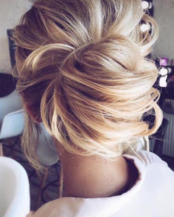 20 Inspirations Messy French Roll Bridal Hairstyles