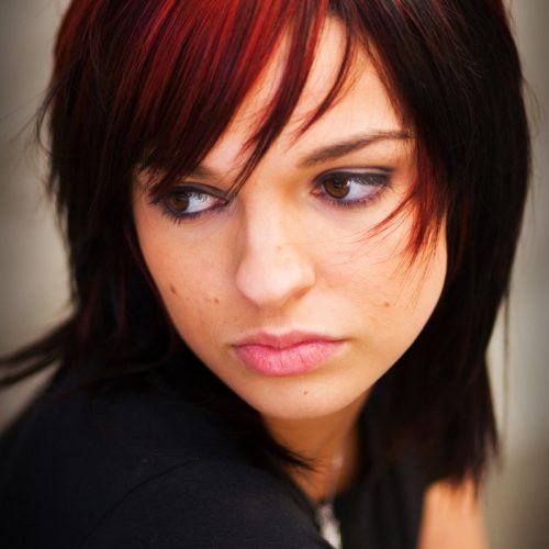 Medium Hairstyles With Red Highlights (Photo 6 of 20)