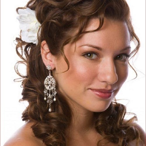 Curly Medium Length Hair Wedding Hairstyles (Photo 2 of 15)