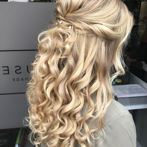 Half-Updo Blonde Hairstyles With Bouffant For Thick Hair (Photo 7 of 20)