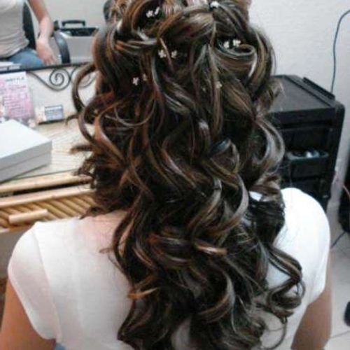 Half Up Half Down Curly Wedding Hairstyles (Photo 5 of 15)