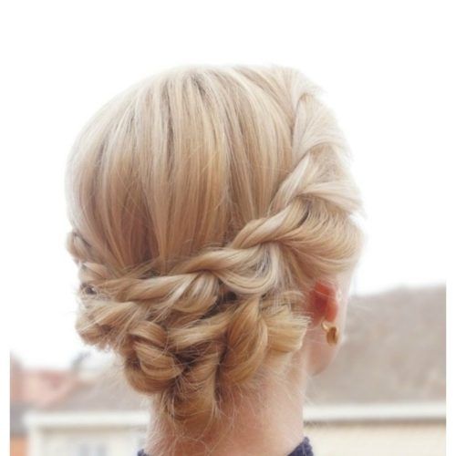 Messy Rope Braid Updo Hairstyles (Photo 14 of 20)