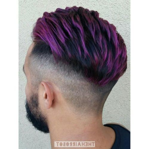Faux-Hawk Fade Haircuts With Purple Highlights (Photo 8 of 20)