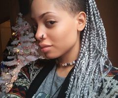 20 Photos Shaved Platinum Hairstyles with Micro Braids