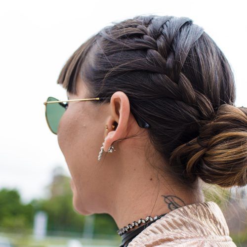 Topknot Hairstyles With Mini Braid (Photo 17 of 20)